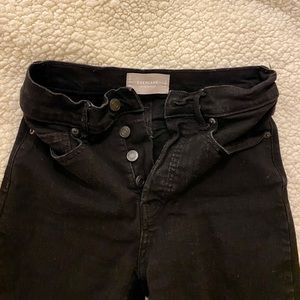 Everlane Black High Rise Cigarette Jeans